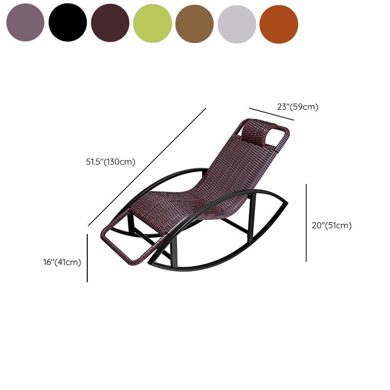 Creative Recliner Chair Wicker Outdoor Rocker Chair with Dark Legs