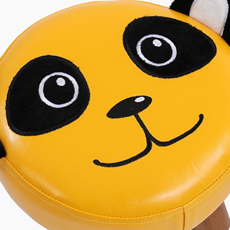 Modern Water Resistant Ottoman Specialty Shape Yellow Leather Standard