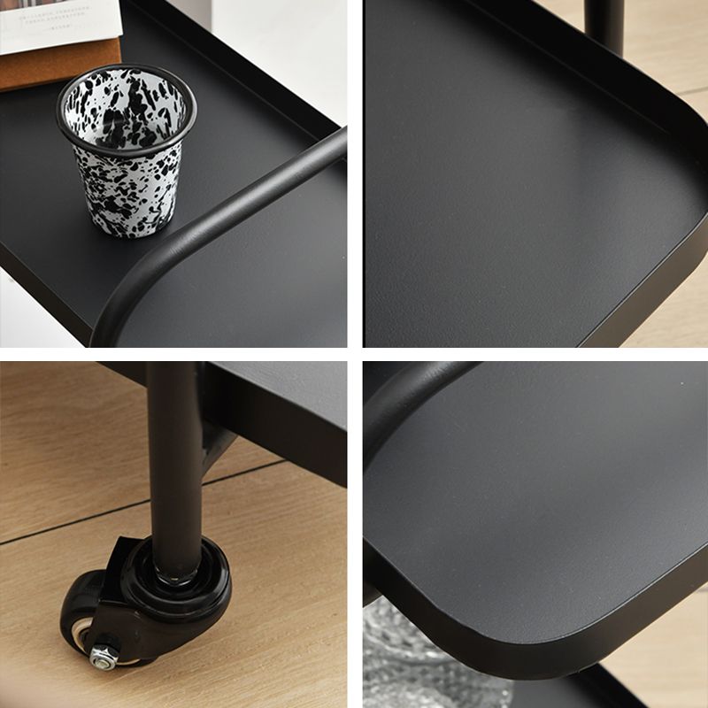 Tray Top Double Tier End Table Rectangular End Slide Table with Storage