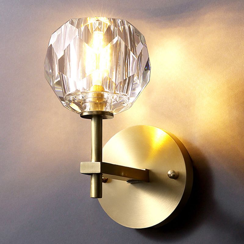 Luz nórdica estilo extravagante extravagante iluminación de pared global cristal 1 apliques de luz