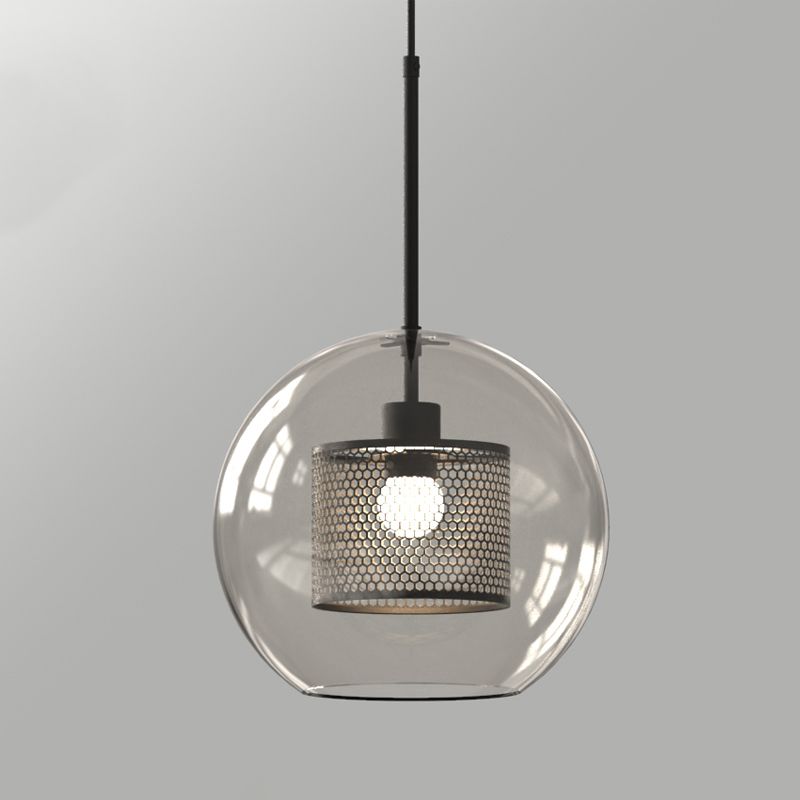 1 lampe suspendue en verre léger métal géométrique suspendu pendant léger en clair
