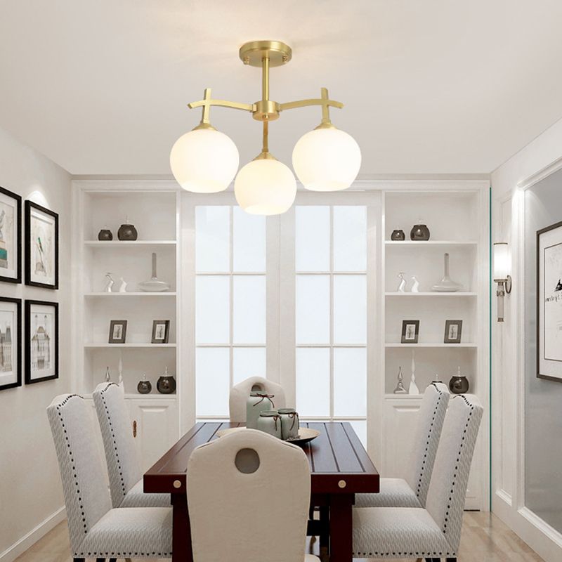 Modern Globe Ceiling Lighting Metal Multiple-Light Ceiling Mount Light Fixture