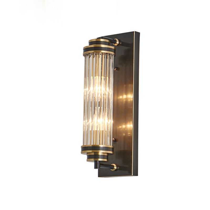 Modern Style Cylinder Shape Wall Light Crystal 2 Light Sconces for Bedroom
