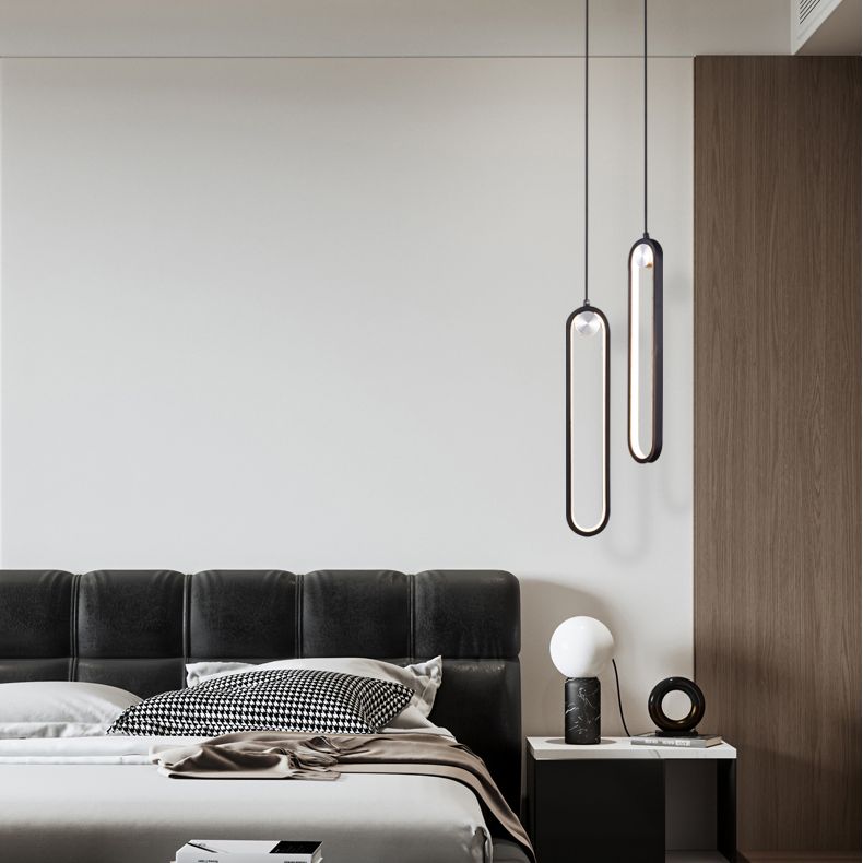 Aluminium LED Chandelier in Modern Luxury Style Wrought Iron Linear Pendant Light with Silicone Shade