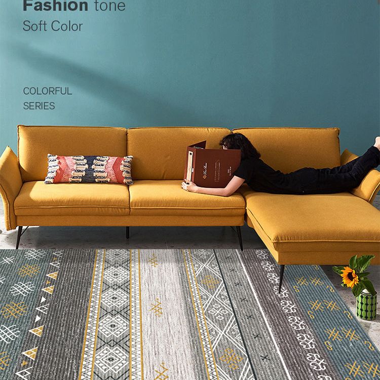 Bohemian Normatischer Stammesgebiet Teppichfarbe gemischte Polyester Teppich Anti-Rutsch-Rücken-Teppich für die Heimdekoration