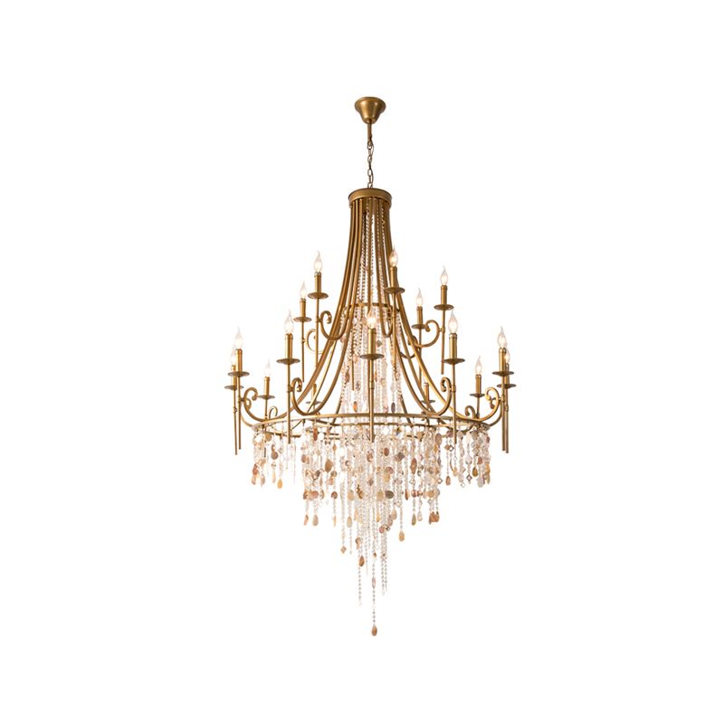 American Candle Shape Chandelier Metal Multi Light Hanging Light for Bedroom