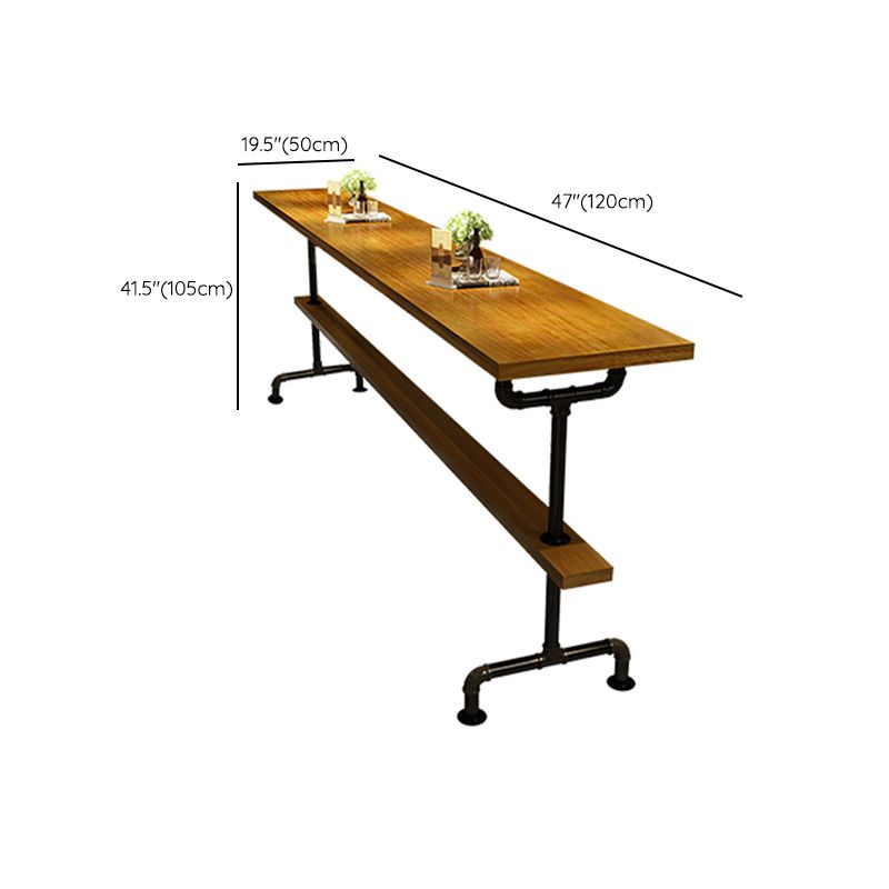 Industrial Bar Height Pub Table Iron Frame Counter Height Dining Table