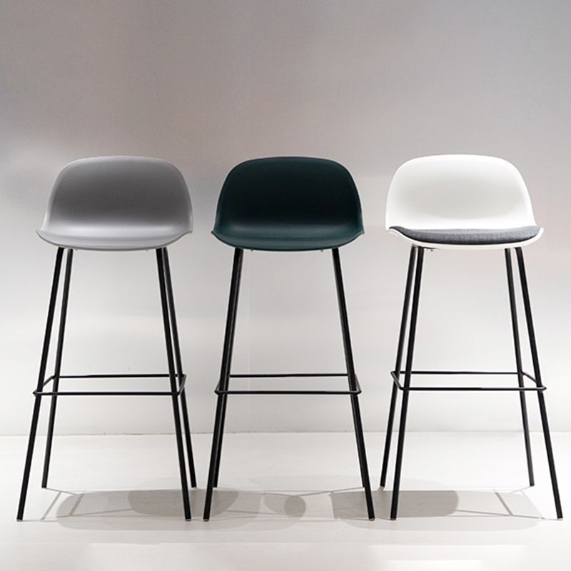 Scandinavian Reception Low Back Stool Matte Finish Plastic Barstool