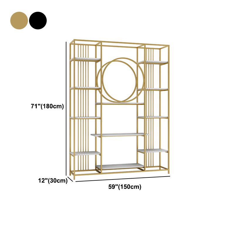 Glam Style Metal Bookshelf Etagere Open Shelf Bookcase for Home