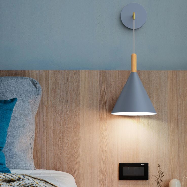 1-Light Modern Nordic Wall Lights Metal Wall Mounted Lamps for Bedroom