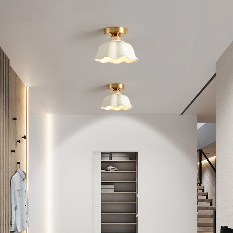 Contemporary Ceiling Lamp Ceramics 1 Light Flush Mount Light Fixture