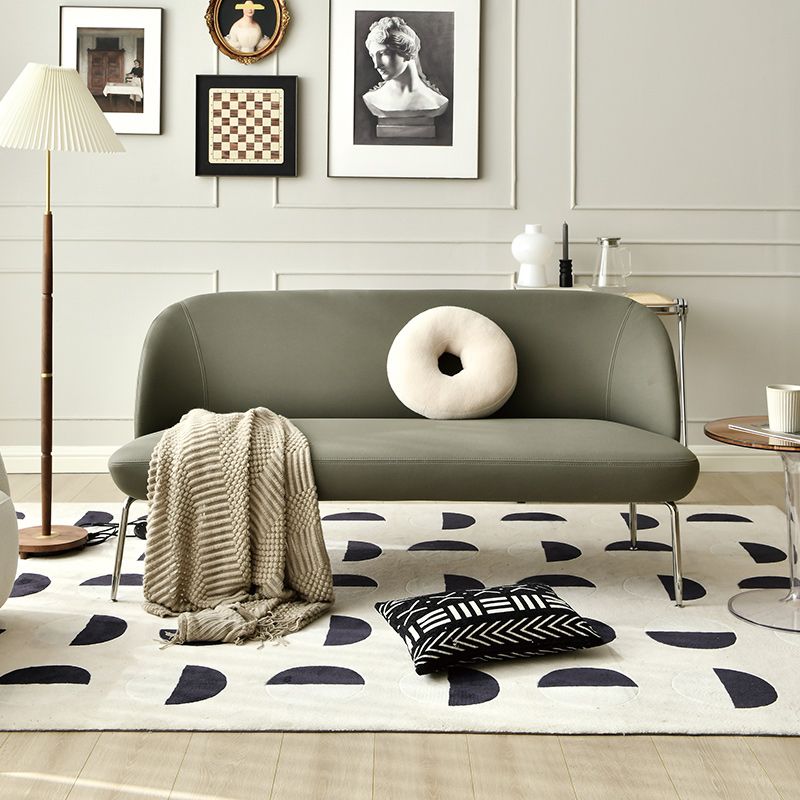 Modern 2/3-seater Settee Faux Leather Stain Resistant Sofa with Metal Legs