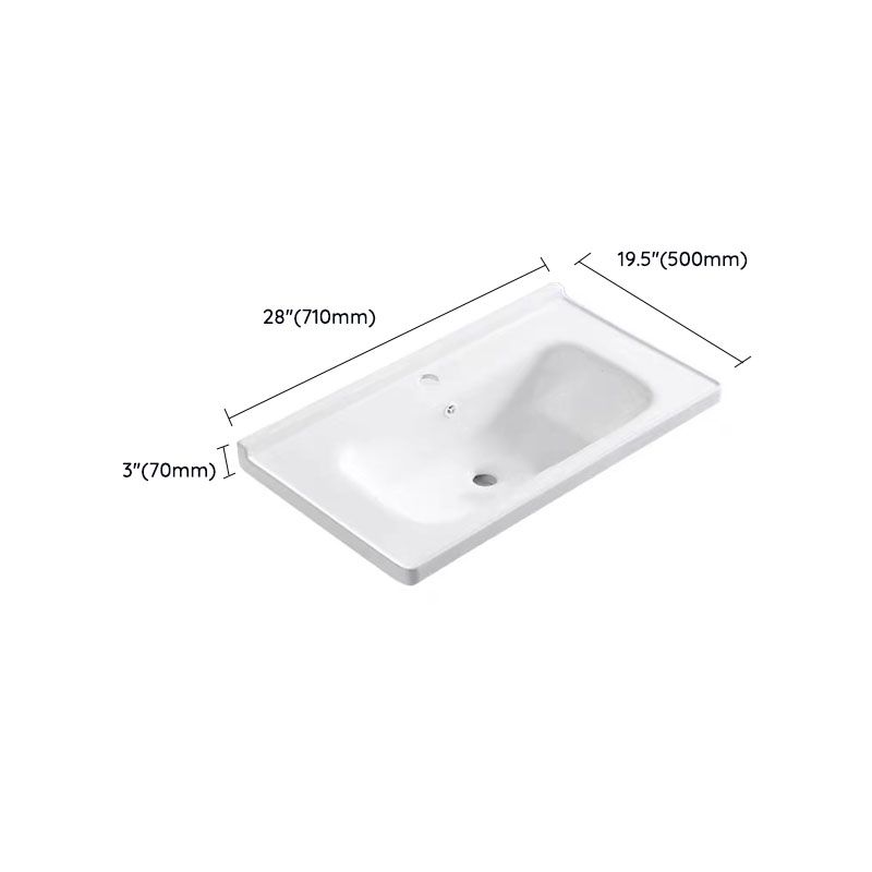 Modern Drop-in Bathroom Sink Porcelain with Overflow Basin Sink(Not Included Faucet)