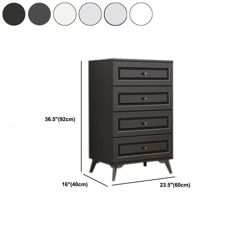 Contemporary Soft-Close Drawers Storage Chest Wood Dresser with Metal Feet