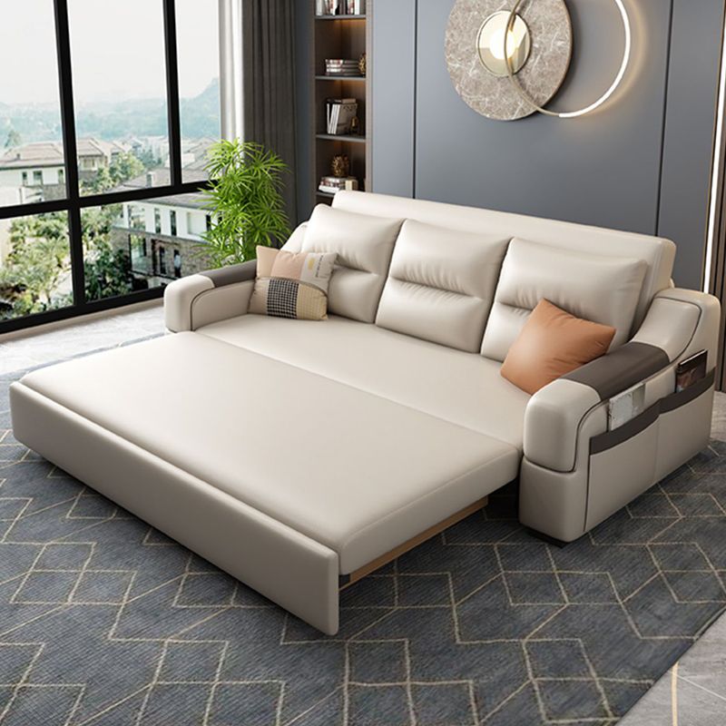Contemporary Foldable Futon Sleeper White Futon Sleeper Sofa with Storage
