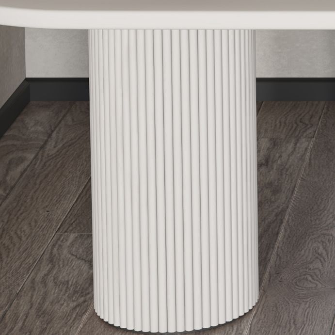 Stone Top Dining Table Modern Double Pedestal Dining Table for Kitchen