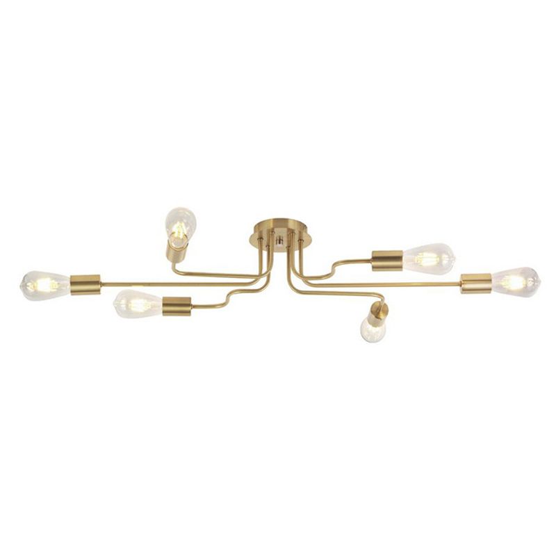 Blote Lamp Spider Plafond Licht Retro Style Iron Multi Light Living Room Flush-mount Suspension Light in Gold