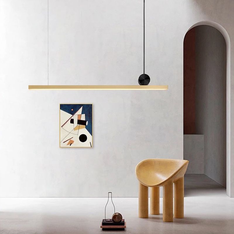 LED Island Light Gold Island Hanging Light with Acrylic Shade for Dining Room