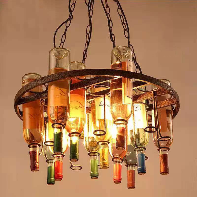Household Glass Hanging Island Light Industrial Hanging Lighting Fixture for Dining Room