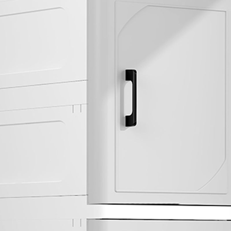 White and Grey Plastic Nightstand 13.78" D Modern 1-Door Nightstand