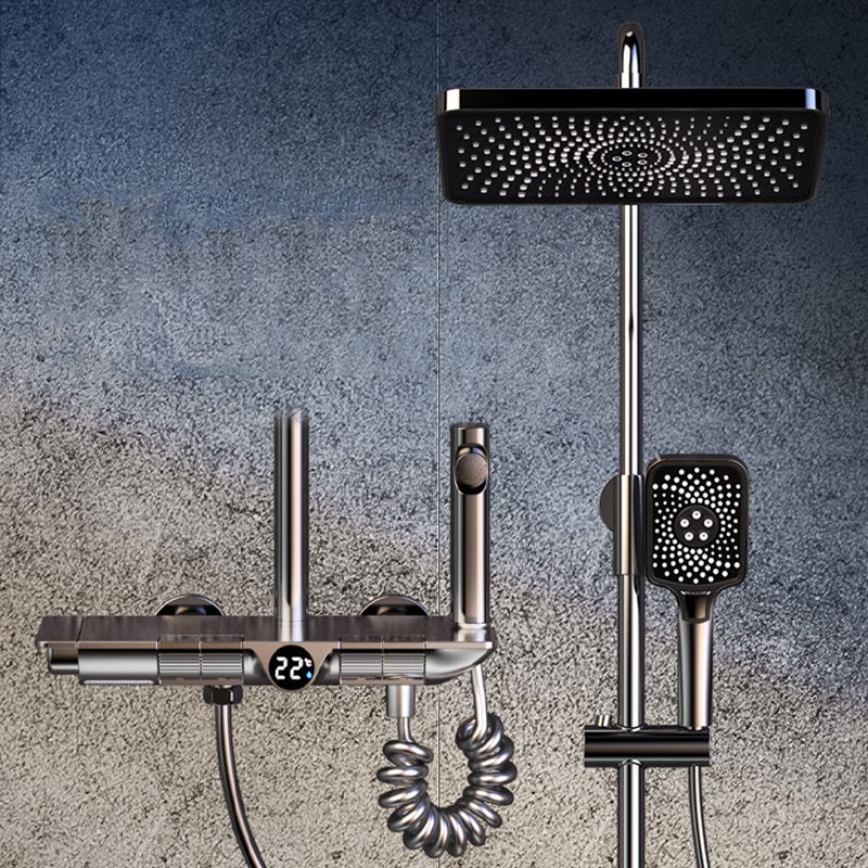 Modern Shower Head Combo Brass Adjustable Spray Pattern Shower System