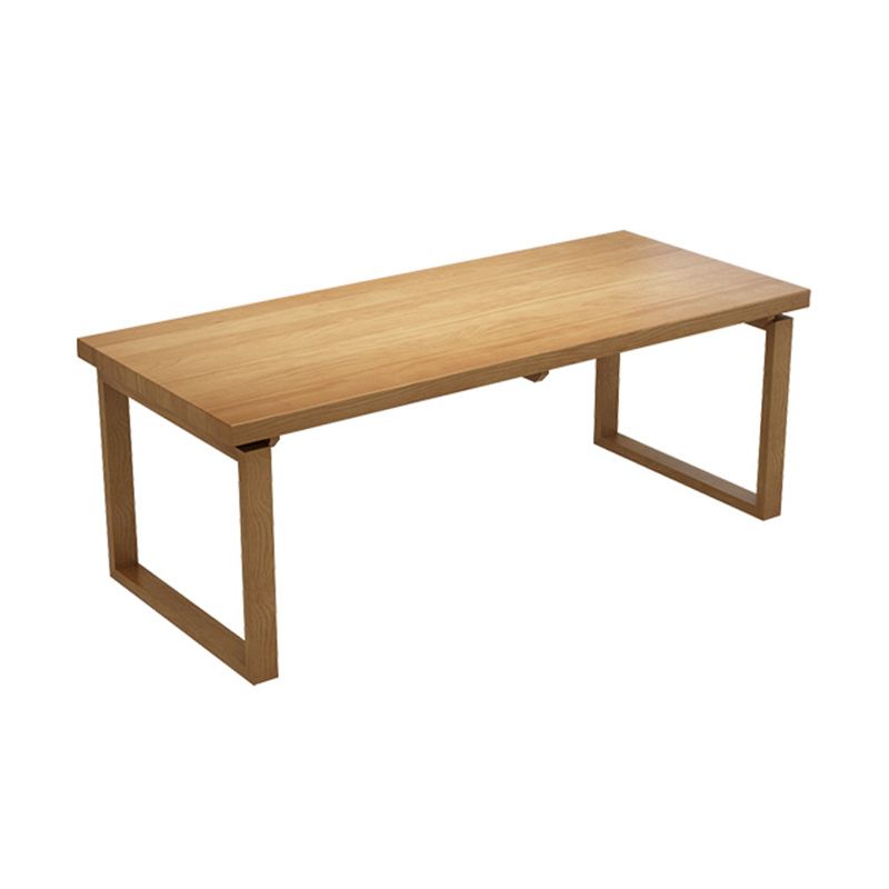 Modern Rectangle Double Pedestal Table Solid Wood Dining Table for Home