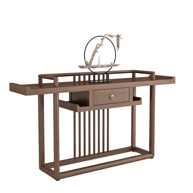 30.71-inch Tall Console Table Solid Wood Accent Table with Shelf