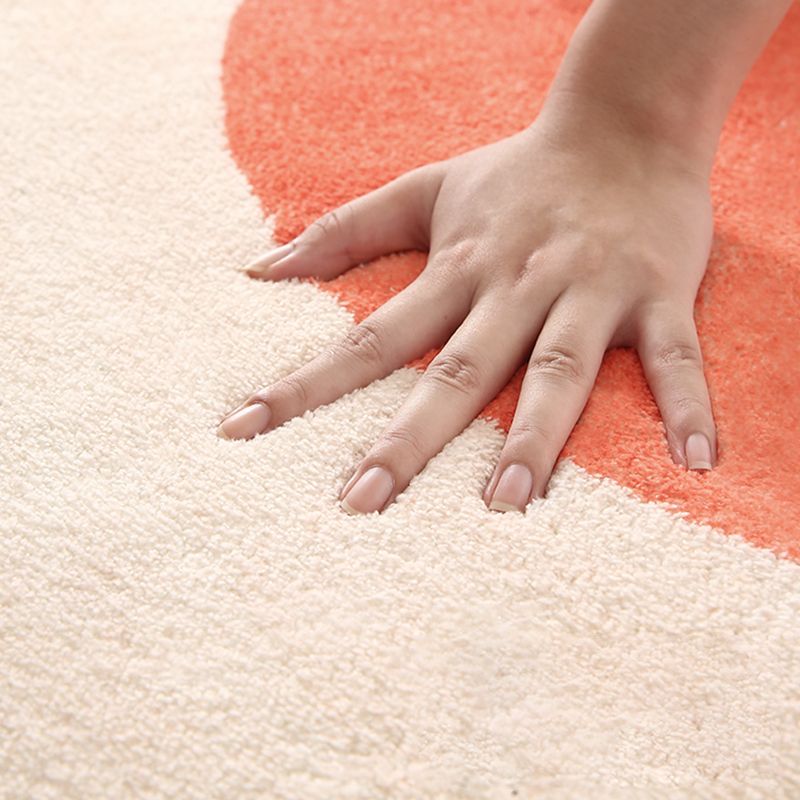 White Casual Rug Polyester Color Piece Rug Washable Area Rug for Living Room