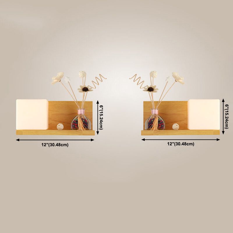 Modernos apliques de luz de pared de vidrio Square 1 luces de montaje de pared de 1 luces, barcos sin decoraciones