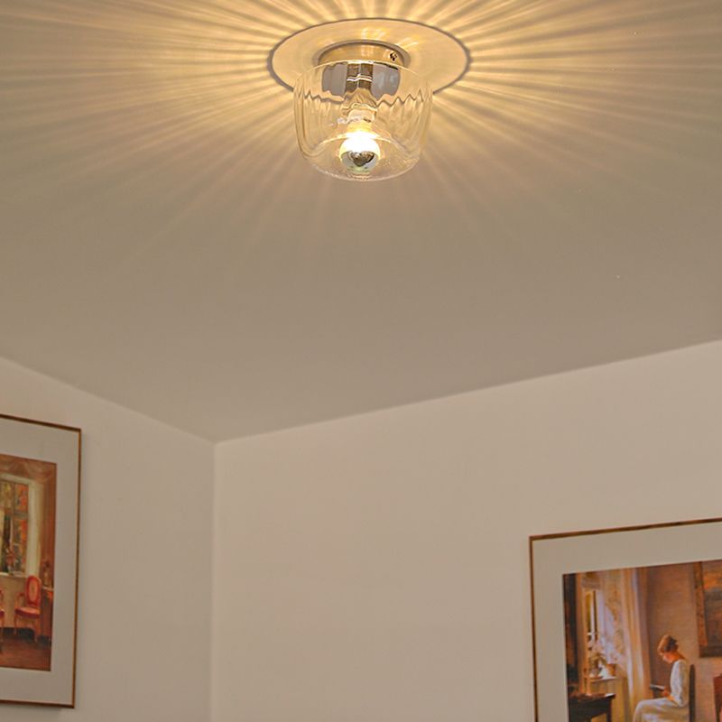 Modern Simple Glass Ceiling Light Circle Shape Ceiling Lamp for Bedroom