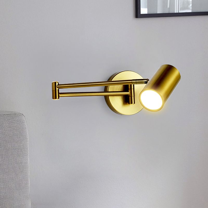 1 Light Swing Arm Wall Lamp Simplicity Metal Wall Mounted Light Fixture
