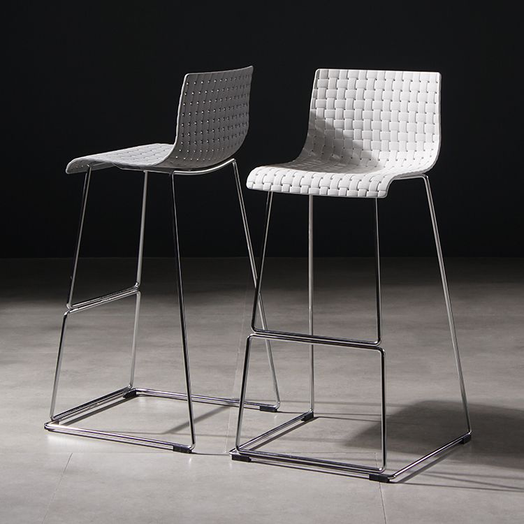 Industrial Plastic Counter Stool Armless Bar Stool for Living Room