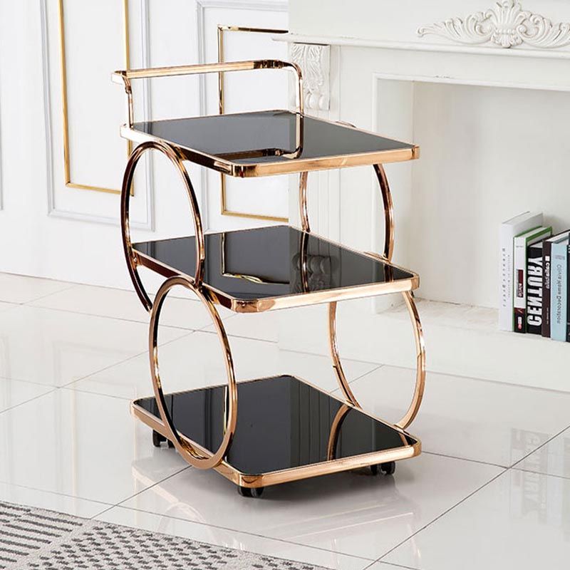 33.07" High Modern Prep Table Rolling Metal Prep Table for Home