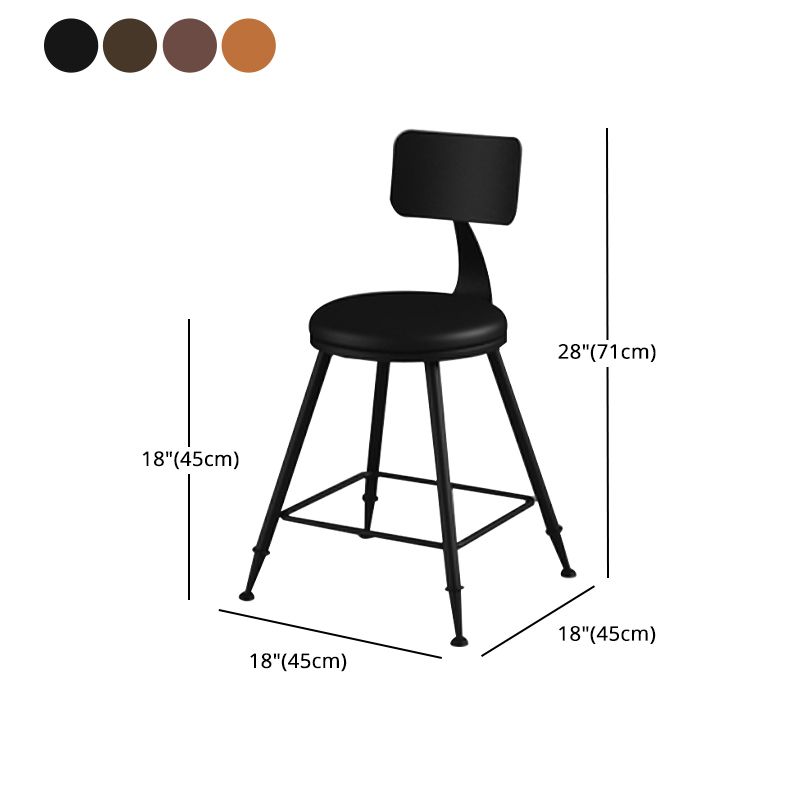Tabouret de comptoir de dossier sans bras moderne, tabouret de Bar domestique en fer avec coussin