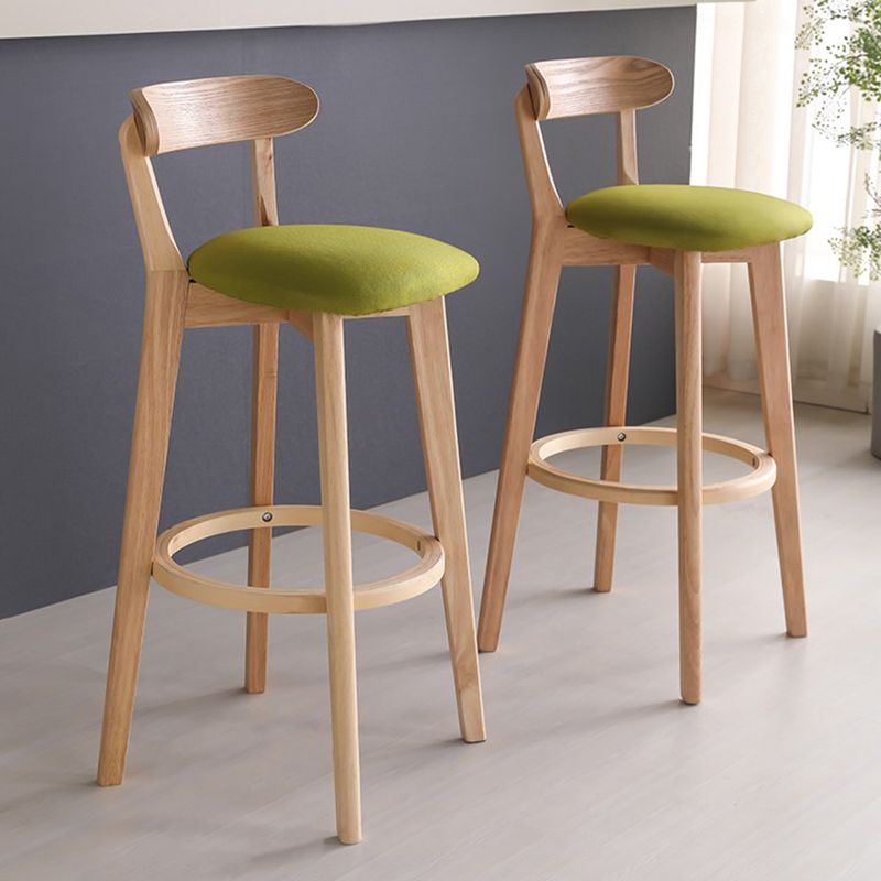 Industrial Armless Backrest Counter Stool Wood Bar Stool with Pedal for Cafe