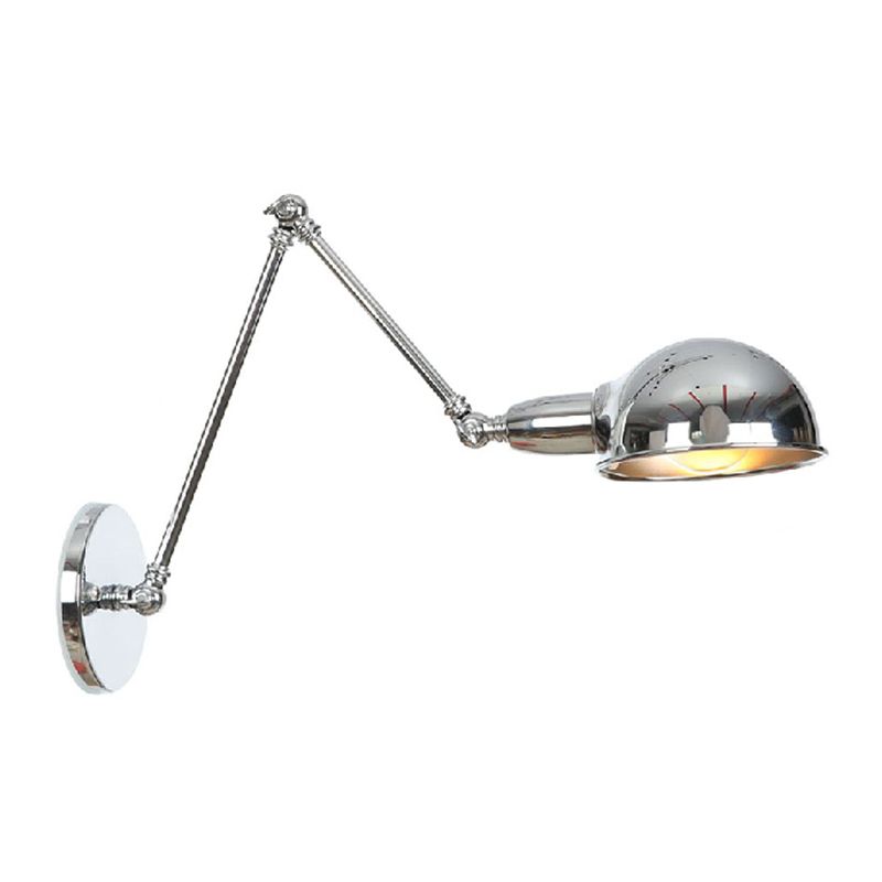 American Style Metal Wall Light Chrome Adjustable Wall Sconce for Bedroom