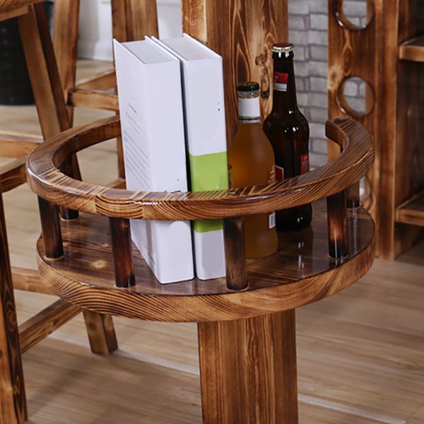 Traditional Wooden Bar Dining Table Ellipse Shape Bar Table for Kitchen