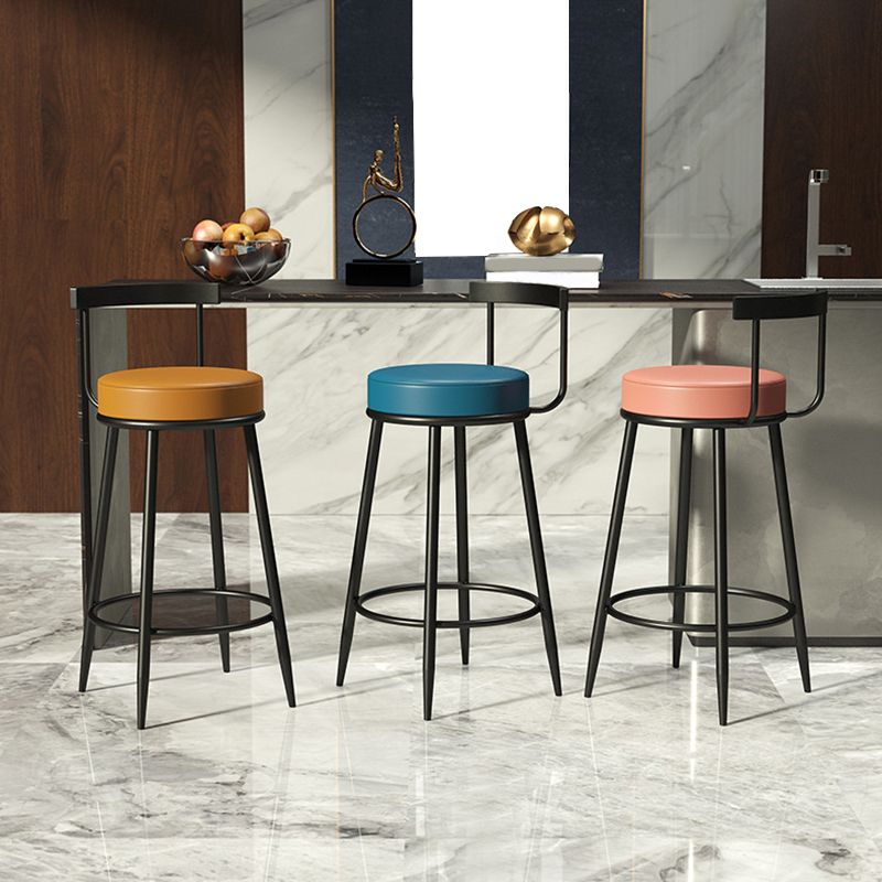 Contemporary Low Back Home Stool Matte Finish Upholstered Bar Stools