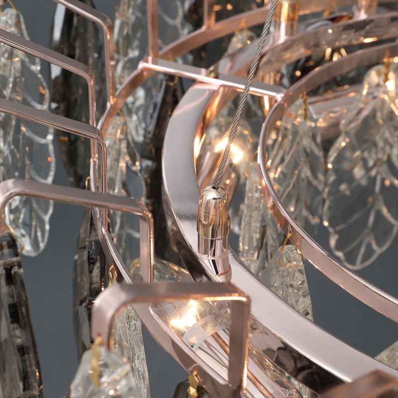 Luci a sospensione geometrica Modern Crystal Crystal Apparecchiatura dell'illuminazione a sospensione in grigio per soggiorno
