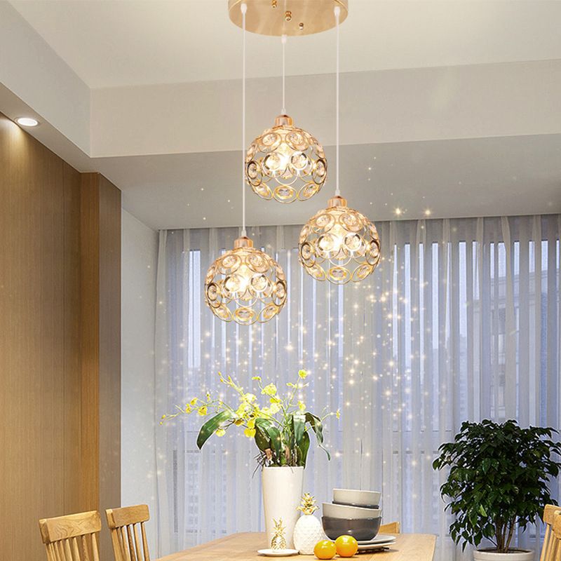 Sferische eetkamer hangende licht kristal moderne stijl pedant verlichtingsarmatuur