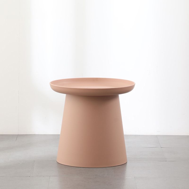 Modern Style Plastic Craft Drum-shaped Base Design Round Coffee Table