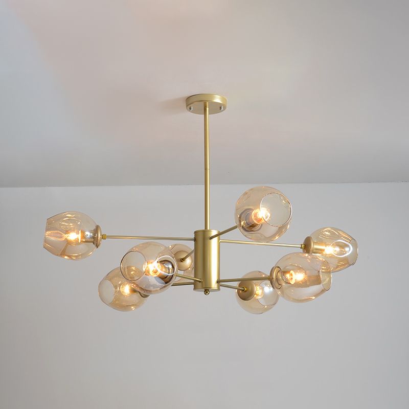 Contemporary Hanging Ceiling Lights Clear Glass Pendant Chandelier for Living Room