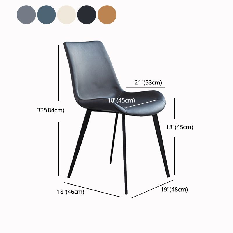 Faux Leather Dining Chairs Industrial Arm Solid Back Dining Side Chairs