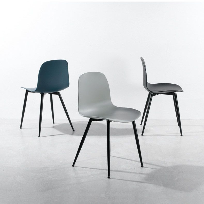Sedia da casa per la casa contemporanea gambe in metallo sedia da pranzo in plastica (set di 4)
