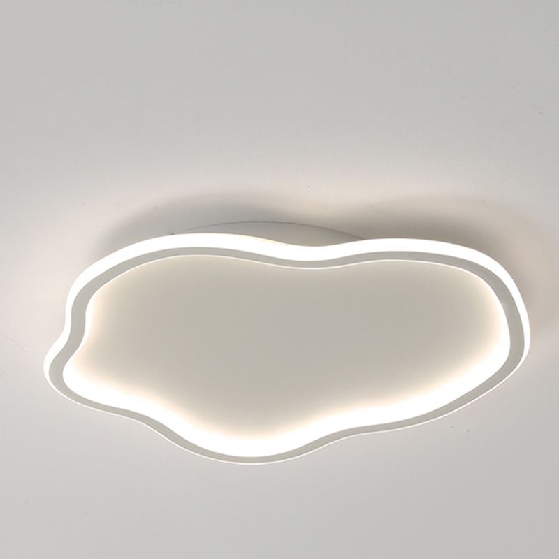 Unique Shaped LED Flush Mount Ceiling Light Fixture with Acrylic Shade for Living Room