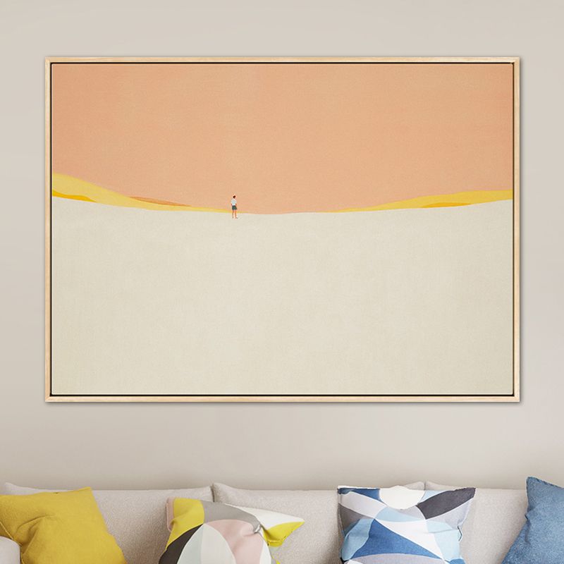 Décoration murale nordique avec paysage abstrait aux couleurs douces, illustration pour chambre de garçon