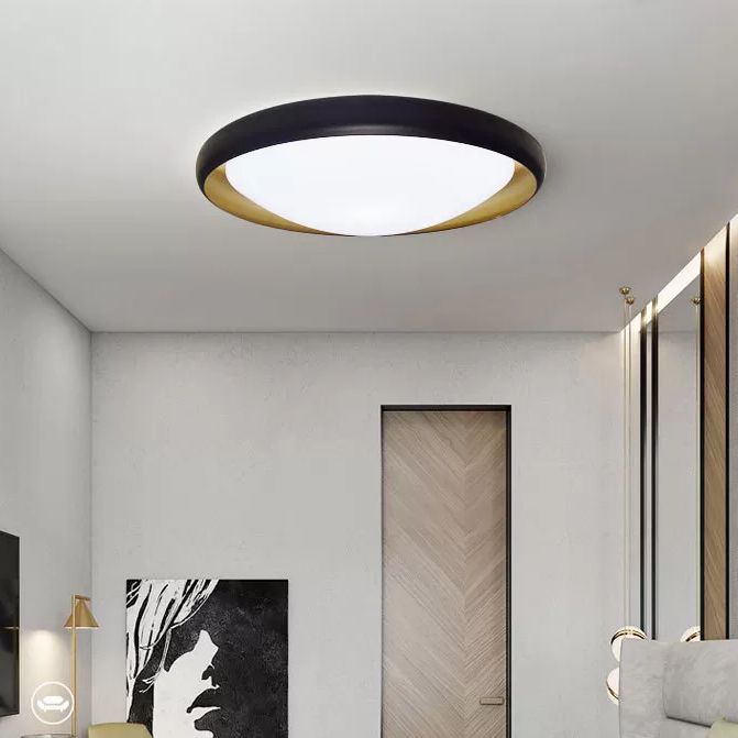 Lampada da soffitto rotonda per soggiorno Lampada da incasso a LED nordica in metallo con paralume in acrilico