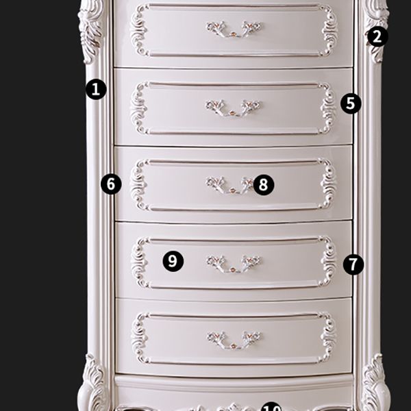 Classic Glam Dresser Wooden Storage Chest Dresser with 5 Drawers