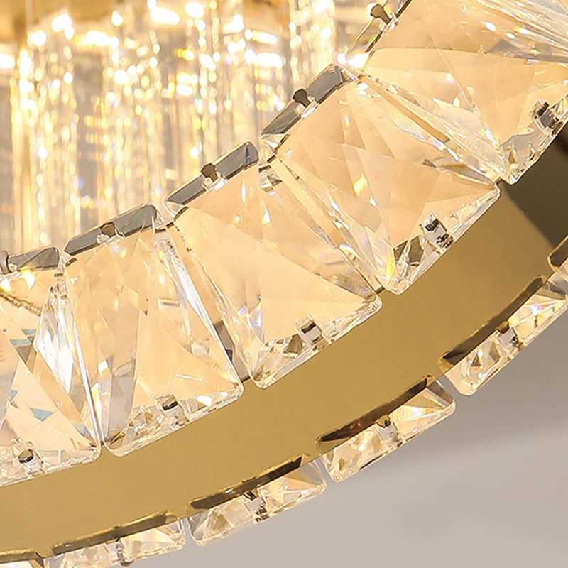 Contemporary Luxury Pendant Lights Crystal 2-Light Island Light in Gold
