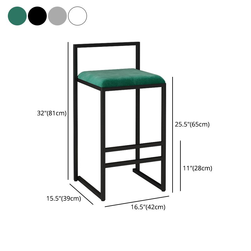 Contemporary Bar and Counter Stool Low Back Stool with Sled Base